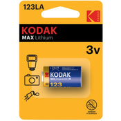 Kodak Batteries Max Lithium K123LA 3V Single Pack
