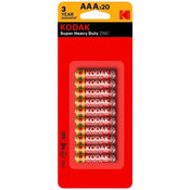 Kodak Batteries Super Heavy Duty Zinc AAA 20 Pack