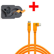Tetherguard Leverlock Plate with USB-C 4.6m Orange Right Angle Orange Kit