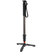 3 Legged Thing Lance 4-Section Carbon Fiber Monopod with DocZ Foot Stabilizer Kit - Darkness