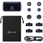 Hollyland LARK M3 Combo 2TX&4RX Wireless Microphone System with 2 Clip-On Mic/Transmitters & 4 USB Receivers (2.4 GHz)