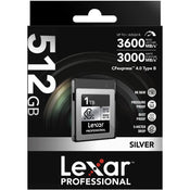 Lexar 512GB Professional Silver CFexpress 4.0 Type B 3600MB/s Memory Card