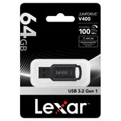 Lexar 64GB JumpDrive V400 USB 3.0 Flash Drive, Up To 100MB/S Read, Black
