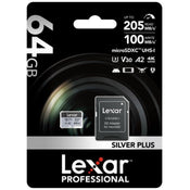 Lexar Professional Silver Plus 64GB microSDXC UHS-I 205MB/s Memory Card - V30
