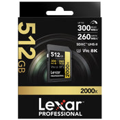 Lexar Professional Gold 512GB SDXC UHS-II 300MB/s Memory Card - V90