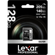 Lexar 128GB Professional Silver SDXC UHS-I 205MB/s Memory Card-V30
