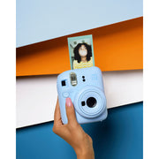 Fujifilm Instax Mini 12 with Case, Novelty Film, Acrylic Photo Frame and Recycled Wood Ornament/Tag - Pastel Blue