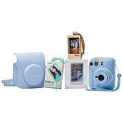 Fujifilm Instax Mini 12 with Case, Novelty Film, Acrylic Photo Frame and Recycled Wood Ornament/Tag - Pastel Blue