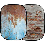 Manfrotto LL LB5713 Urban Collapsible Reversible Background 1.5 x 2.1m Rusty Metal / Plaster Wall