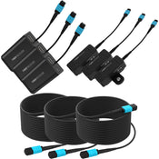 Kondor Blue Fletch Fiber Transmitter & Receiver Modules Kit for HDMI with Fiber Armored Cables OM3 MPO (100 Feet, 3-Pack)