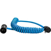 Kondor Blue Coiled Low-Profile Right-Angle XLR Cable (12-24