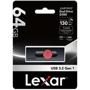 Lexar 64GB JumpDrive Dual Drive D300 USB 3.2 Gen 1 Type-C