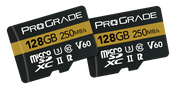 ProGrade Digital 128GB microSDXC UHS-II 250MB/s Gold Memory Card with Adapter (2 Pack) - V60