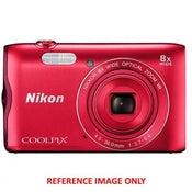 Nikon Coolpix A300 20.1MP CCD Digital Camera 8x Zoom Red - Second Hand