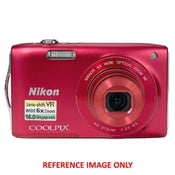 Nikon COOLPIX S3300 6x Zoom 16.0MP Digital Camera Red - Second Hand
