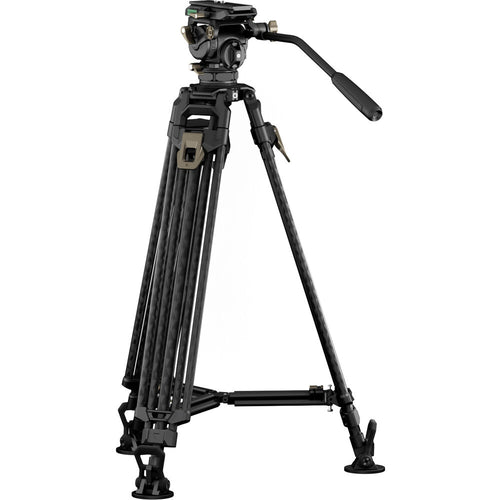 Tilta 75mm Cine Fluid Head with 2-Stage One Touch Carbon Fiber Tripod Legs (8kg) - Space Grey