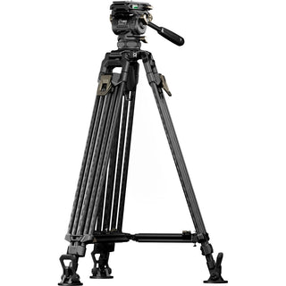 Tilta 75mm Cine Fluid Head with 2-Stage One Touch Carbon Fiber Tripod Legs (8kg) - Space Grey