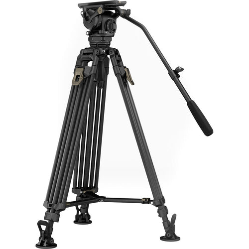 Tilta 75mm Cine Fluid Head with 2-Stage One Touch Carbon Fiber Tripod Legs (12kg) - Space Grey