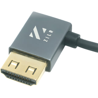 ZILR Hyper-Thin High-Speed HDMI Secure Cable with Right-Angle Connector and Ethernet (19.7")