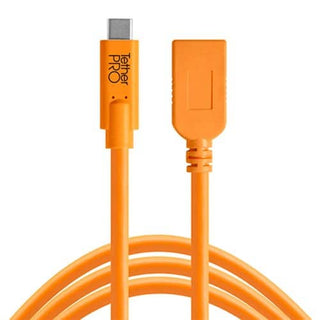 Tether Tools Tetherpro USB-C To USB Female Adapter Ext 4.6m Orange