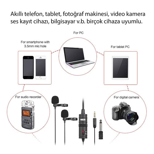 BOYA BY-M1DM Dual Omni-directional Lavalier Mic