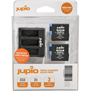 Jupio Kit: 2 x GoPro Hero 8 1260mAh Batteries + USB Triple Charger