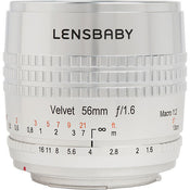 Lensbaby Velvet 56mm f/1.6 SE Lens for Nikon F (Silver)