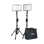 Nanlite LEDGO LUXPAD E268C twin LED light kit with batteries, stands and grids