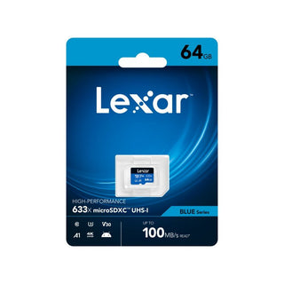 Lexar High-Performance 64GB microSDXC UHS-I 100MB/s Memory Card - V30