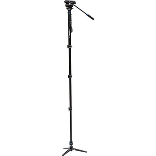 Benro Connect Video Aluminum Monopod with Flip Locks, 3-Leg Base, and S4 PRO Hea