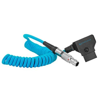 Kondor Blue Coiled D-TAP to LEMO 2 Pin 0B Male Power Cable for Z Cam, SmallHD, Teradek (Black)