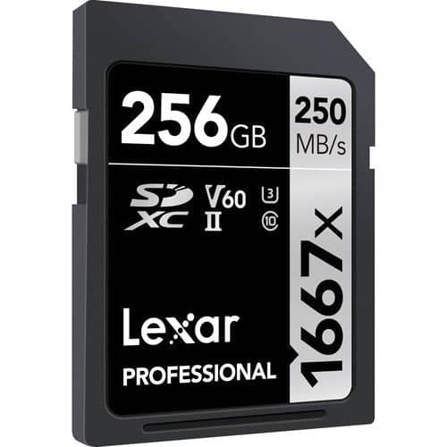 Lexar Professional Silver 256GB SDXC 250MB/s UHS-II Memory Card - V60