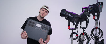 Ollie Jones holds the 22 kg DJI Power 2000
