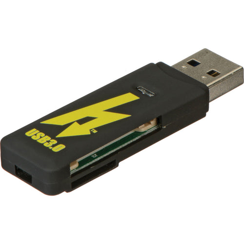 Hoodman HUSB3 Compact USB 3.0 SD MicroSD Card Reader SuperSpeed 5 Gb/s Bandwidth