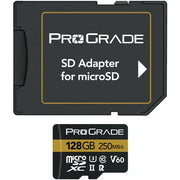ProGrade Digital 128GB microSDXC UHS-II 250MB/s Gold Memory Card with Adapter - V60