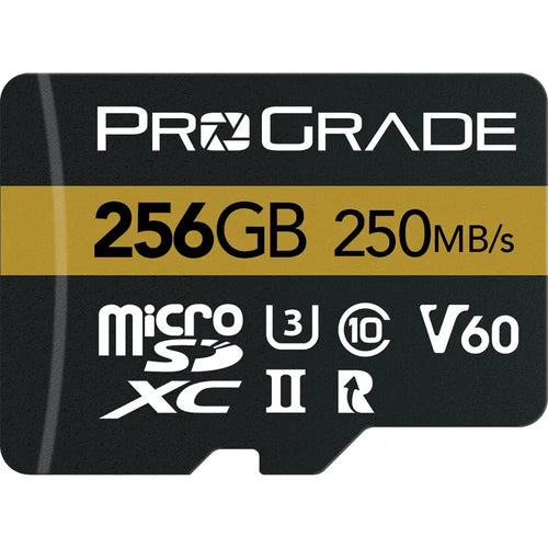 ProGrade Digital 256GB microSDXC UHS-II 250MB/s Gold Memory Card with Adapter - V60