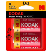 Kodak Batteries Super Heavy Duty Zinc D 2 Pack