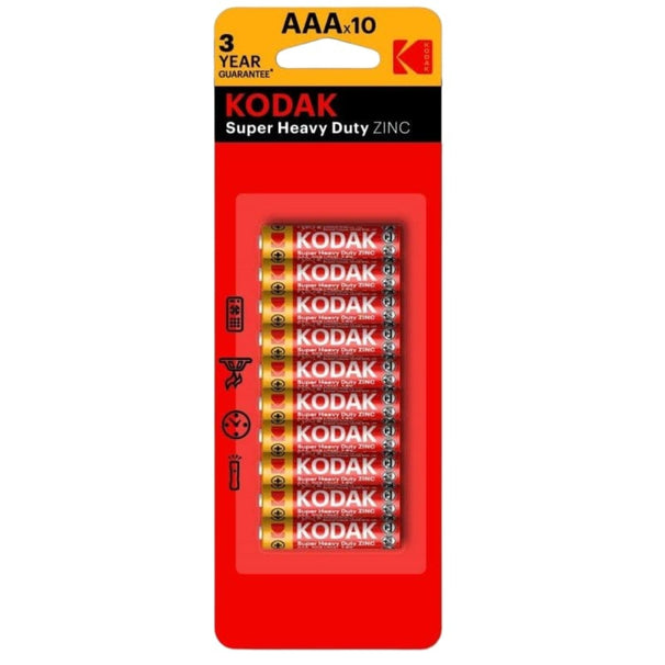 Kodak Batteries Super Heavy Duty Zinc AAA 10 Pack