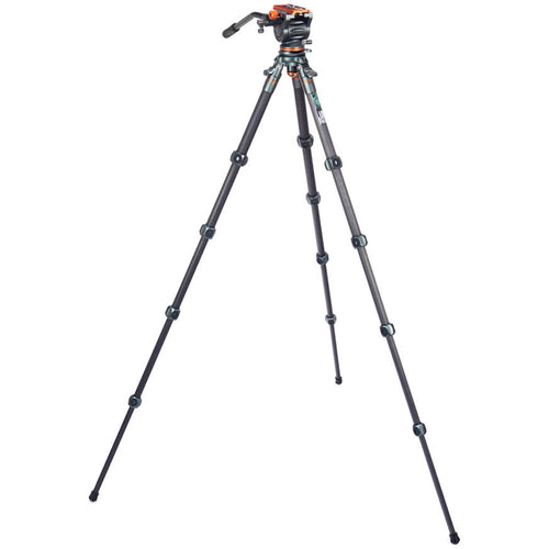 3 Legged Thing Jay Carbon Fiber Tripod with Quick Leveling Base and AirHed Cine-S Fluid Head System