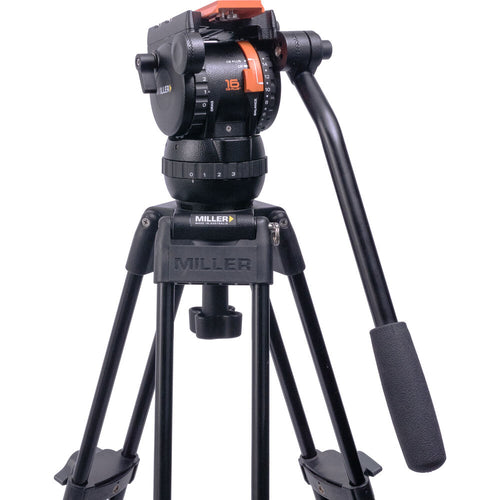 Miller Versa CXV2 Head, Toggle 75 2-Stage Alloy Tripod, Mid-Level Spreader, Rubber Feet & Soft Case Kit