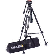 Miller Versa CXV2 Head, Toggle 75 2-Stage Alloy Tripod, Mid-Level Spreader, Rubber Feet & Soft Case Kit