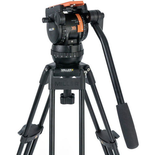 Miller Versa CXV8 Head, Toggle 2-Stage Alloy Tripod, Mid-Level Spreader, Rubber Feet & Soft Case Kit