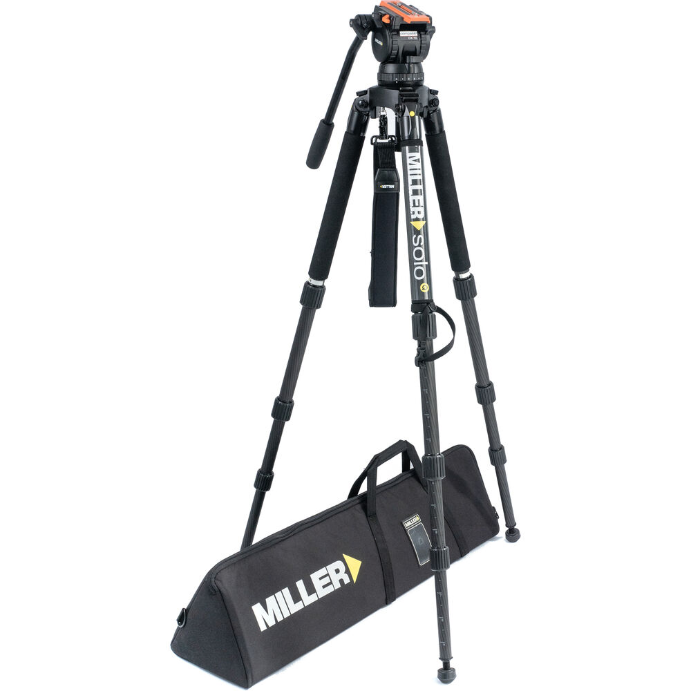 Miller Versa CXV10 Head, Solo-Q 100 3-Stage Carbon Fiber Tripod & Soft ...