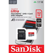 SanDisk Ultra 32GB MicroSDHC UHS-I 120MB/s Memory Card - V10