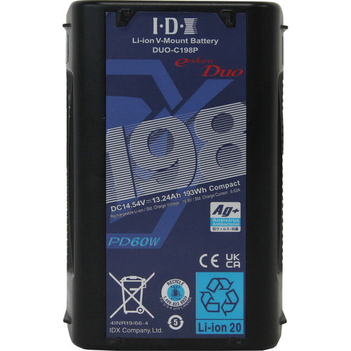 IDX 193Wh Li-ion V-Mount Battery with 2 x D-Taps & 1 x USB-C
