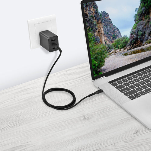 Bonelk Long-Life Easy Grip USB-C to USB-C Cable, 100W (Black)