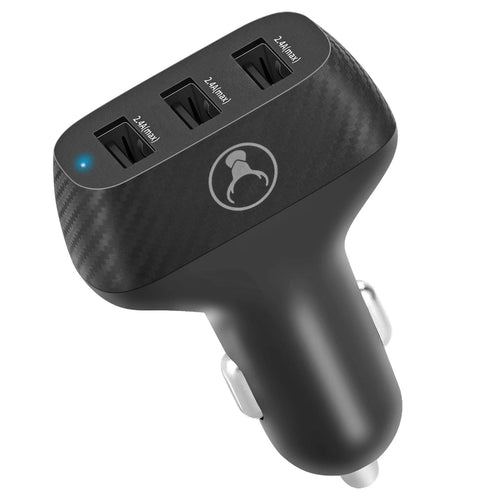 Bonelk Carbon Series Car Charger - 3 x USB-A, 36W (Black)