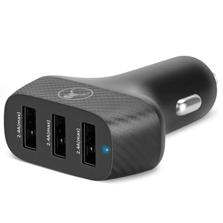 Bonelk Carbon Series Car Charger - 3 x USB-A, 36W (Black)