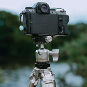Leofoto AZ-204C Carbon Fibre Travel Tripod + LH-25R Ball Head - Silver/Carbon