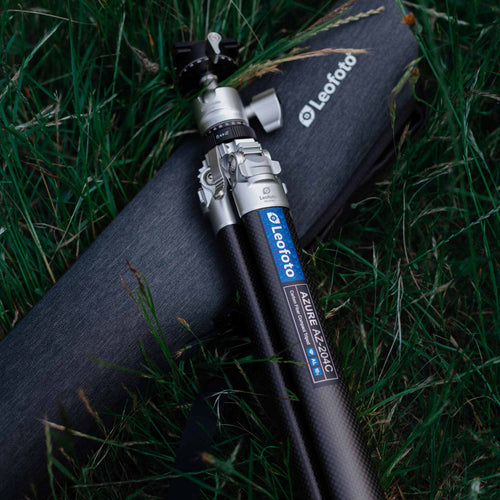 Leofoto AZ-204C Carbon Fibre Travel Tripod + LH-25R Ball Head - Silver/Carbon